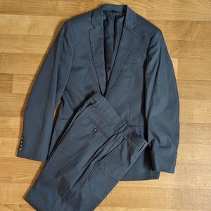 J. Crew Mens 34s 28/32 Slate Blue Lightweight Cotton Suit